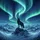 Lone Dark Wolf Snowy Mountain Aurora - Wildlife Lover Gift Spare Tire Cover - 6