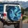 Lone Dark Wolf Snowy Mountain Aurora - Wildlife Lover Gift Spare Tire Cover - 3
