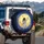 Floating Astronaut Yellow Moon Sparkling Stars Cosmic Night Sky - Travel Essentials for Space Lover Spare Tire Cover - 3