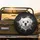 Fluffy White Maltese Puppy Head Jagged Shadow - Dog Lover Vehicle Gift Spare Tire Cover - 2