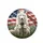 White Wolf Cubs American Flag Wildflowers - Wildlife Lover Gift Spare Tire Cover - 4