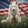 White Wolf Cubs American Flag Wildflowers - Wildlife Lover Gift Spare Tire Cover - 6