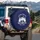 Camper Trailer Campfire Pine Trees Night Sky Moon - Camping Lover Gift Spare Tire Cover - 3