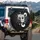 Three Cats Peeking Upside Down Kitty Paw Prints Everyday Vehicle Decor for Cat Lover Spare Tire Cover - 3
