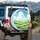Expansive Blue Sky Voluminous Clouds Rolling Green Hills Meadow - Travel Essentials Spare Tire Cover - 3