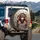 Jovial Mischievous Monkey Breaking Robust Cracked Rock - Wildlife Lover Gift Spare Tire Cover - 3