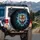 Snarling Tiger Head Electric Blue Shards Fractured Reality - Wildlife Lover Gift Spare Tire Cover - 3