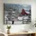 Personalized Family Name Signpost Canvas, Custom Multi Name Street Sign Wall Art, Rustic Red Barn Winter Christmas Decor, Gift for Family - 3