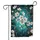 White Cherry Blossoms Gold Stamens Teal Turquoise Marble Fluid Art - Home Decor Gift Garden Flag - 3