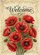 Blooming Red Poppy Flowers Honeybees Welcome Script - Housewarming Gift Garden Flag - 6