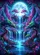 Neon Glowing Waterfall Fantasy Landscape Moon River Crystal Cliffs - Home Decor Gift Garden Flag - 6