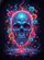 Melting Human Skull Psychedelic Floral - Surreal Home Decor Gift for Skull Lover Garden Flag - 6