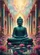 Meditating Buddha Teal Stone Lotus Flowers Temple - Spiritual Home Decor for Yoga Meditation Lover Garden Flag - 6