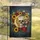Skull Golden Moon Wildflower Daisy Peony Garland Night Sky - Home Decor Gift Garden Flag - 5