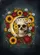 Skull Golden Moon Wildflower Daisy Peony Garland Night Sky - Home Decor Gift Garden Flag - 6