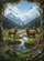 Alpine Mountain Stags Doe Fawn Wildlife - Home Decor Gift for Wildlife Lover Garden Flag - 6