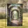 Elegant Stone Pergola Rose Garden Pathway - Home Decor Gift for Garden Lover Garden Flag - 1