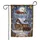 Santa Sleigh Reindeer Victorian Carolers Log Cabin Joyeux Noël Holiday Decor Garden Flag - 3