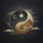 Golden Metallic Yin Yang Symbol Night Sky Mountains - Balance Seeker Home Decor Gift Spare Tire Cover - 5