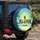 ALOHA Pineapple Palm Trees Ocean Sun Island Beach Sky Scene - Tropical Adventure Gift Spare Tire Cover - 4