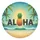 ALOHA Pineapple Palm Trees Ocean Sun Island Beach Sky Scene - Tropical Adventure Gift Spare Tire Cover - 2