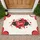 Red Black Hearts Polka Dot Love Script - Anniversary Home Decor Gift Doormat - 1