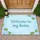 Welcome Home Phrase Hydrangea White Blossom Green Leaf Floral - Home Decor Gift Doormat - 1