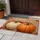 Vibrant Orange Cream Pumpkins Autumn Leaves Wooden Background - Rustic Fall Decor Doormat - 5
