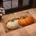 Vibrant Orange Cream Pumpkins Autumn Leaves Wooden Background - Rustic Fall Decor Doormat - 4