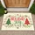 Rustic Christmas Trees Holly Berries Holiday Joy Text - Christmas Home Decor Doormat - 1