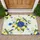 Lemons Blue Flowers Songbirds Geometric Lattice - Home Decor Gift for Garden Lover Doormat - 1