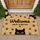 Black Cats Welcome Happy to See You Paw Prints Heart Warm Tan - Home Decor Gift for Cat Lover Doormat - 1