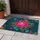 Opulent Fuchsia Peony Flowers Teal Orange Blossoms Lush Foliage Berry Clusters - Home Decor Gift Doormat - 5
