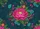 Opulent Fuchsia Peony Flowers Teal Orange Blossoms Lush Foliage Berry Clusters - Home Decor Gift Doormat - 7