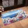 Greek Island White Washed Village Cafe Bougainvillea Blue Dome - Home Decor Gift Doormat - 4