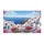 Greek Island White Washed Village Cafe Bougainvillea Blue Dome - Home Decor Gift Doormat - 3