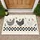 Three Farm Chickens Black White Checkered - Farmhouse Decor Gift for Chicken Lovers Doormat - 1
