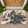Chinese Mountain Pine Tree Red Sun - Asian Home Decor Gift Doormat - 1