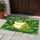 Friendly Green Cartoon Frog Lily Pad Wildflower Pond - Wildlife Garden Home Decor Gift Doormat - 5