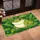Friendly Green Cartoon Frog Lily Pad Wildflower Pond - Wildlife Garden Home Decor Gift Doormat - 4