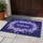 Deep Indigo Welcome Script Hydrangea Lisianthus Eucalyptus Berries - Home Decor Gift Doormat - 5