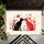 Black Red Kissing Cats Hearts Swirls - Romantic Home Decor Gift Doormat - 6