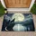 Two Wolves Howling Full Moon Pine Forest - Wildlife Lover Gift Doormat - 1