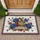 Fluffy Brown Cat Welcome Patriotic Floral Stars - Farmhouse Decor Gift for Cat Lover Doormat - 1