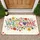WELCOME Heart Floral Vines Daisies Poppies Lavender - Everyday Home Decor Gift Doormat - 1