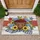 Cherry Bushel Basket Hydrangea Sunflowers Americana Stars - Patriotic Farmhouse Decor Doormat - 1