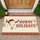 Howdy Holidays Bull Skull Santa Hat Western - Christmas Decor Gift Doormat - 1