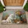 Fluffy White Cat Goldfish Fishbowl Flowers - Home Decor Gift for Cat Lover Doormat - 1