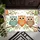 Plump Owls Wide Open Eyes Smaller Owls Leafy Branches - Wildlife Home Decor Gift Doormat - 6