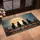 Black Cats Full Moon Poppies Rustic Wooden Fence Night Sky Home Decor Gift for Cat Lover Doormat - 4